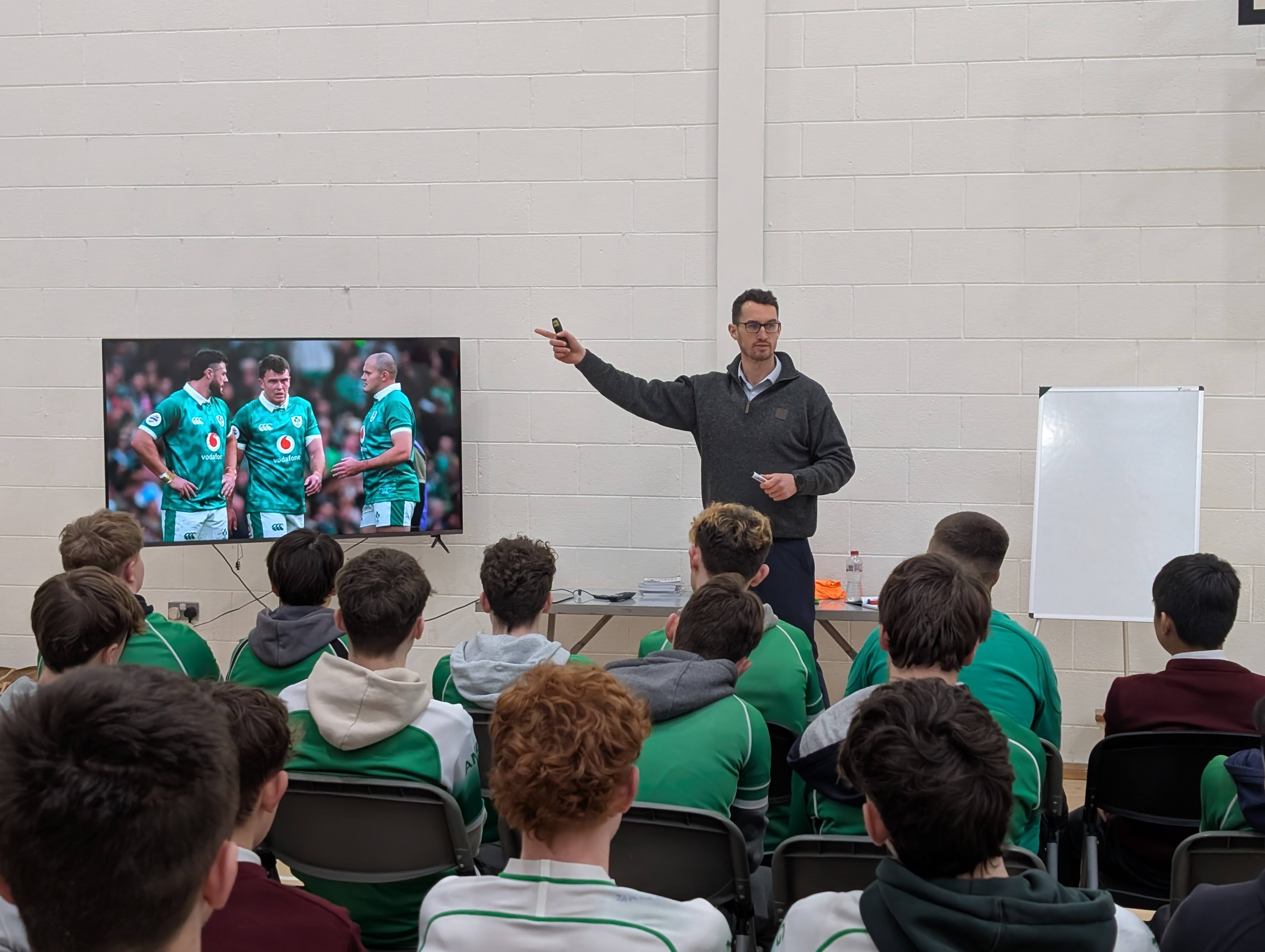 Brian Moylett delivering a Transition Year workshop